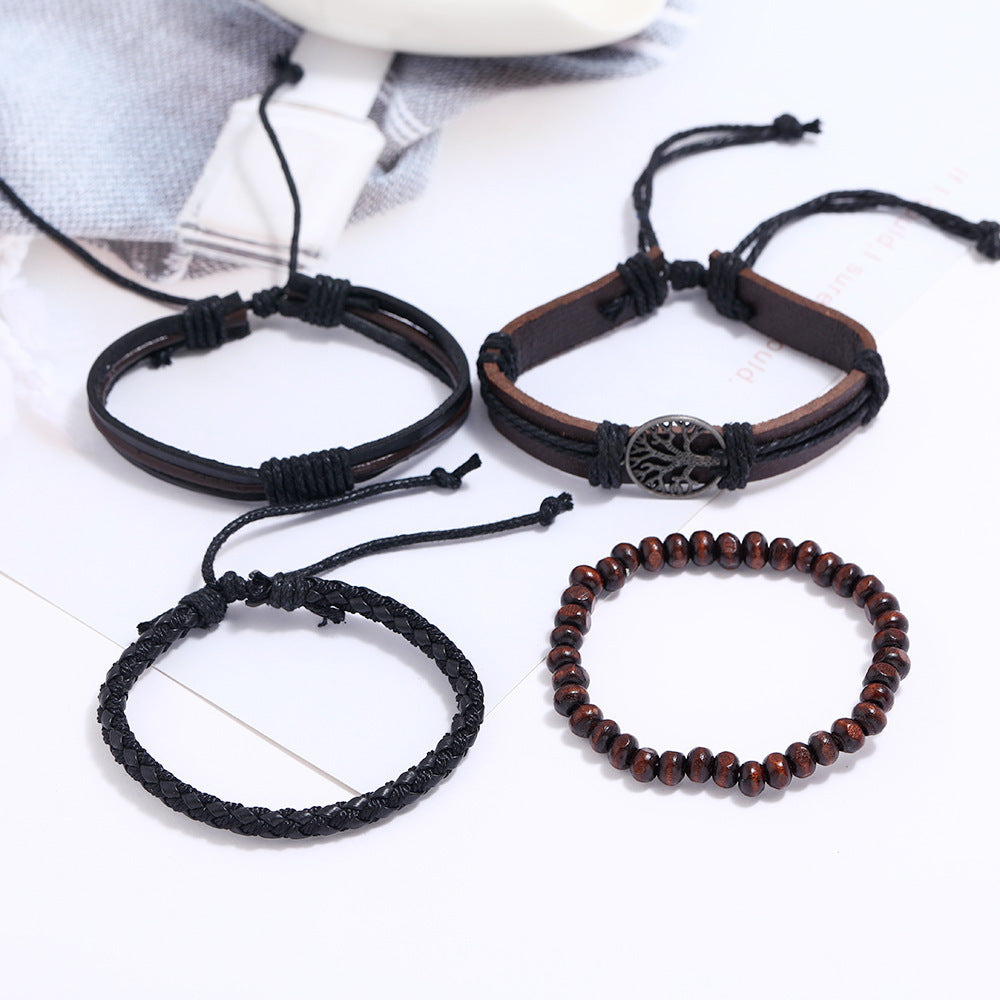 Tree of Life Leather Wrap Bracelets Set