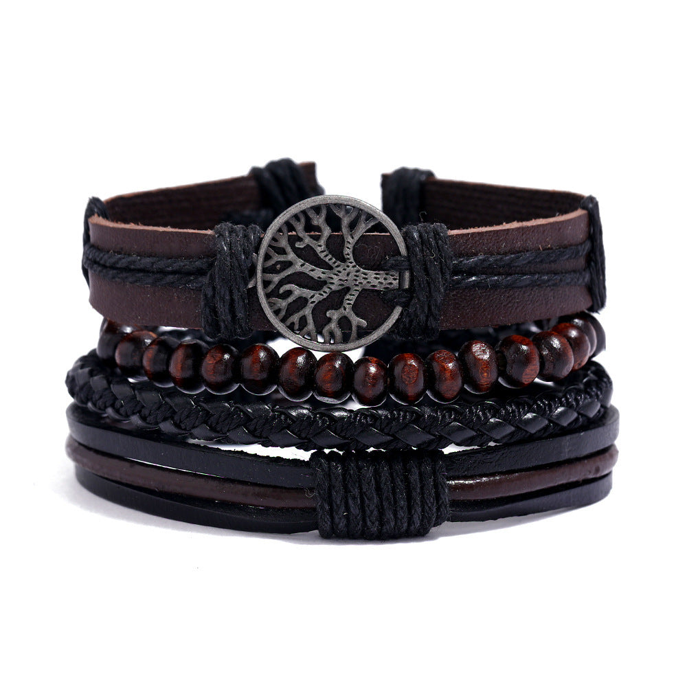 Tree of Life Leather Wrap Bracelets Set