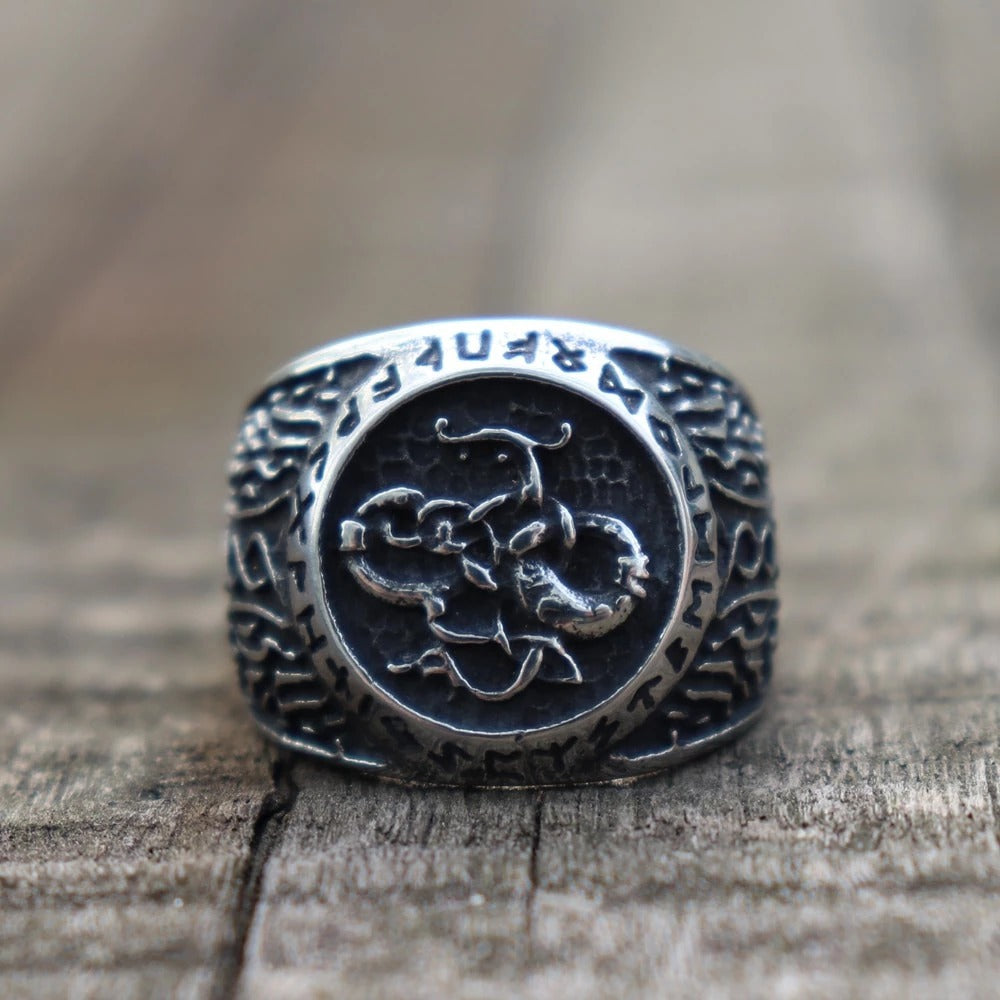 Power of the Serpent with this Intricate Viking Ring!