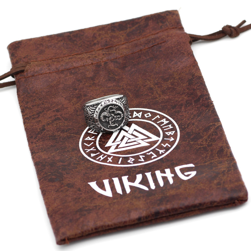 Power of the Serpent with this Intricate Viking Ring!