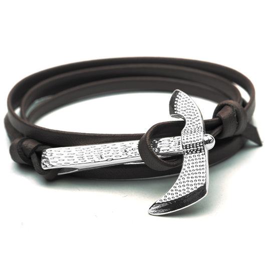 Axe Leather Wrap Bracelet