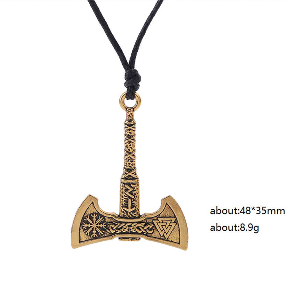 Norse Hammer Viking Axe Leather Thor's Hammer of strength Mjolnir