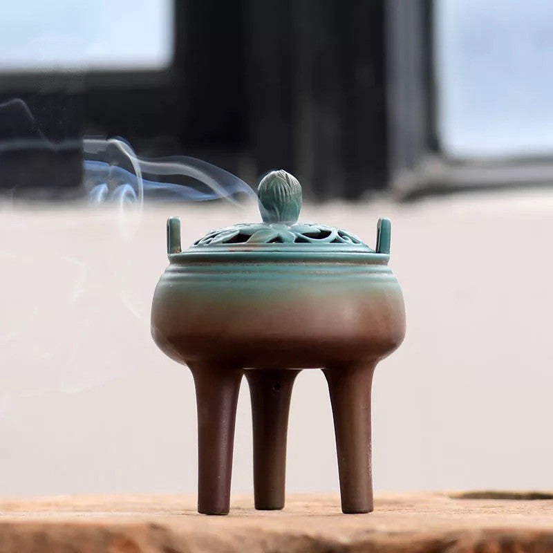 Lotus High Foot Furnace Incense Burner