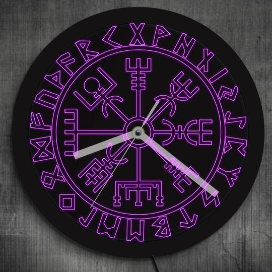 Illuminated Light Up Rune Wall Clock