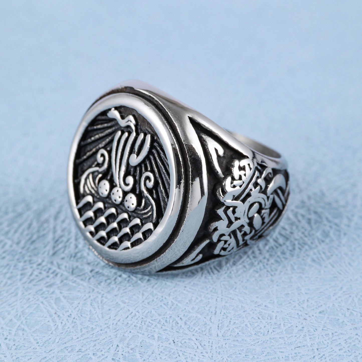 Viking Nautical Seal Shaped Totem Ring