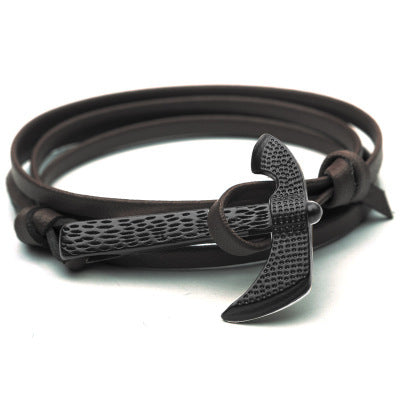 Axe Leather Wrap Bracelet