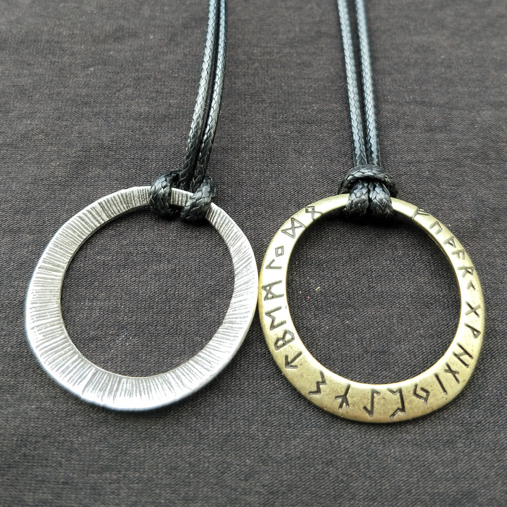 Unleash the Power of the Elder Futhark with this Mystical Runic Necklace!