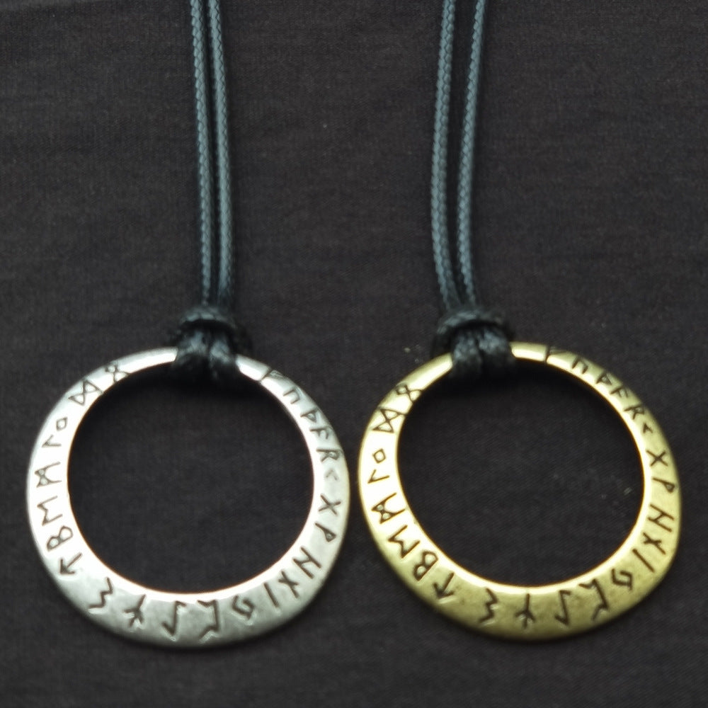 Unleash the Power of the Elder Futhark with this Mystical Runic Necklace!