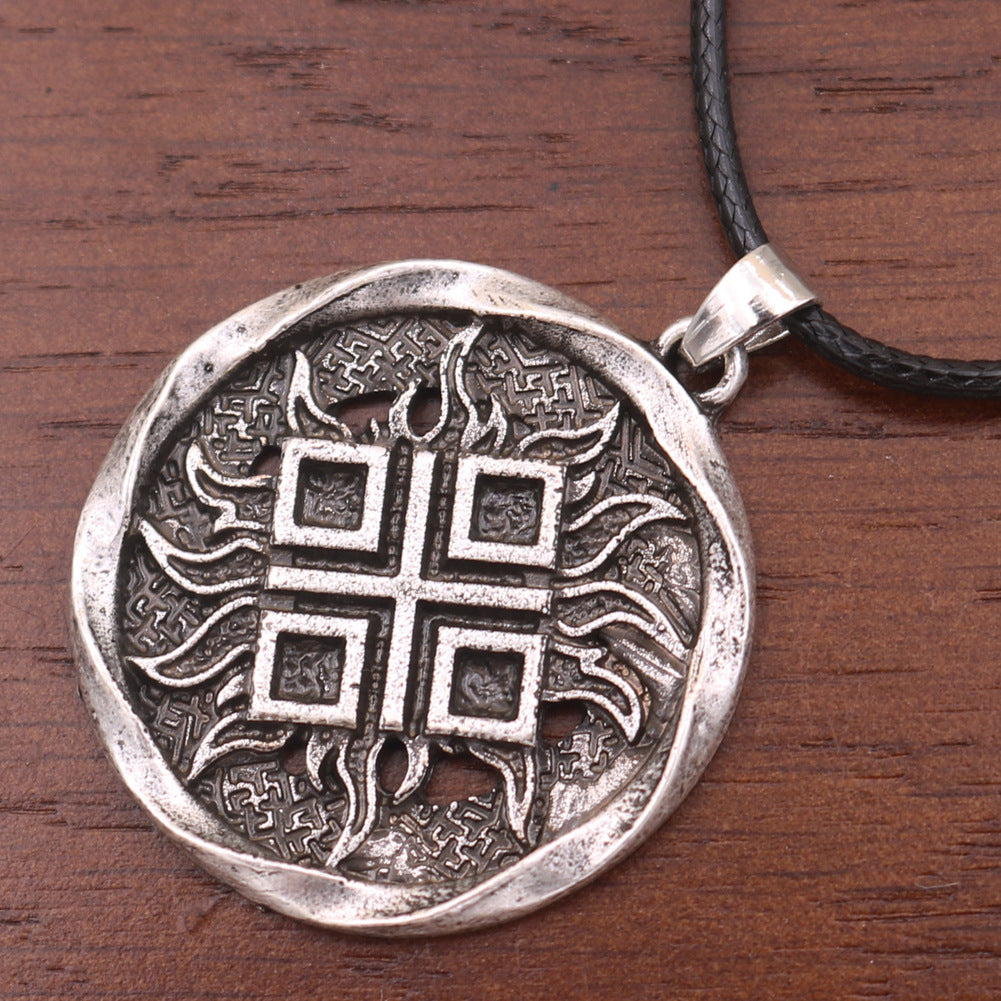 Viking Sun Wheel Necklace