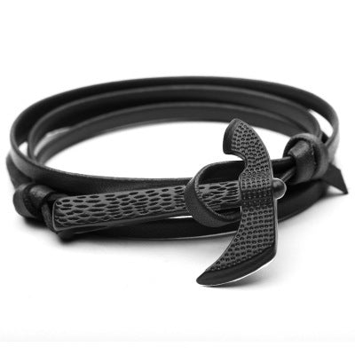 Axe Leather Wrap Bracelet