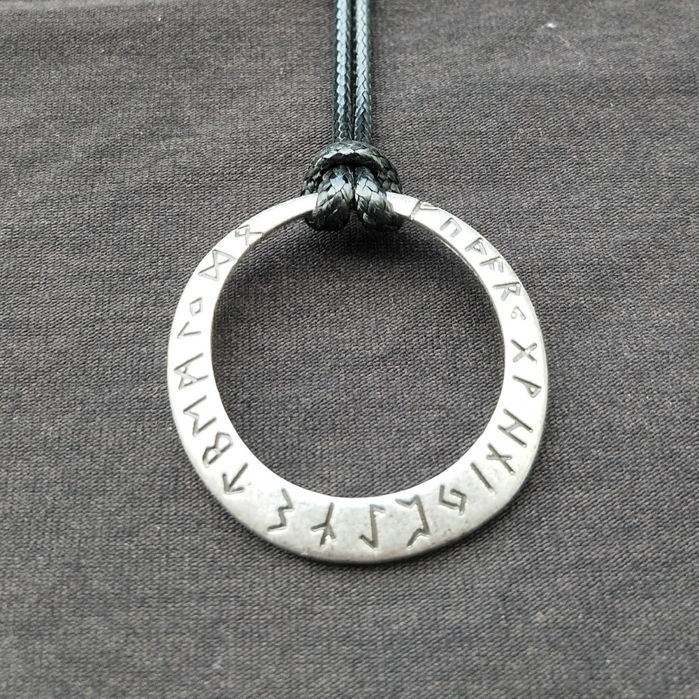 Unleash the Power of the Elder Futhark with this Mystical Runic Necklace!