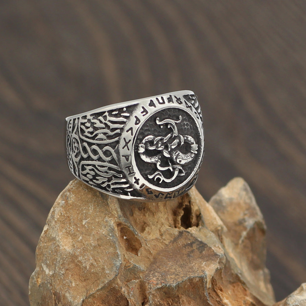 Power of the Serpent with this Intricate Viking Ring!