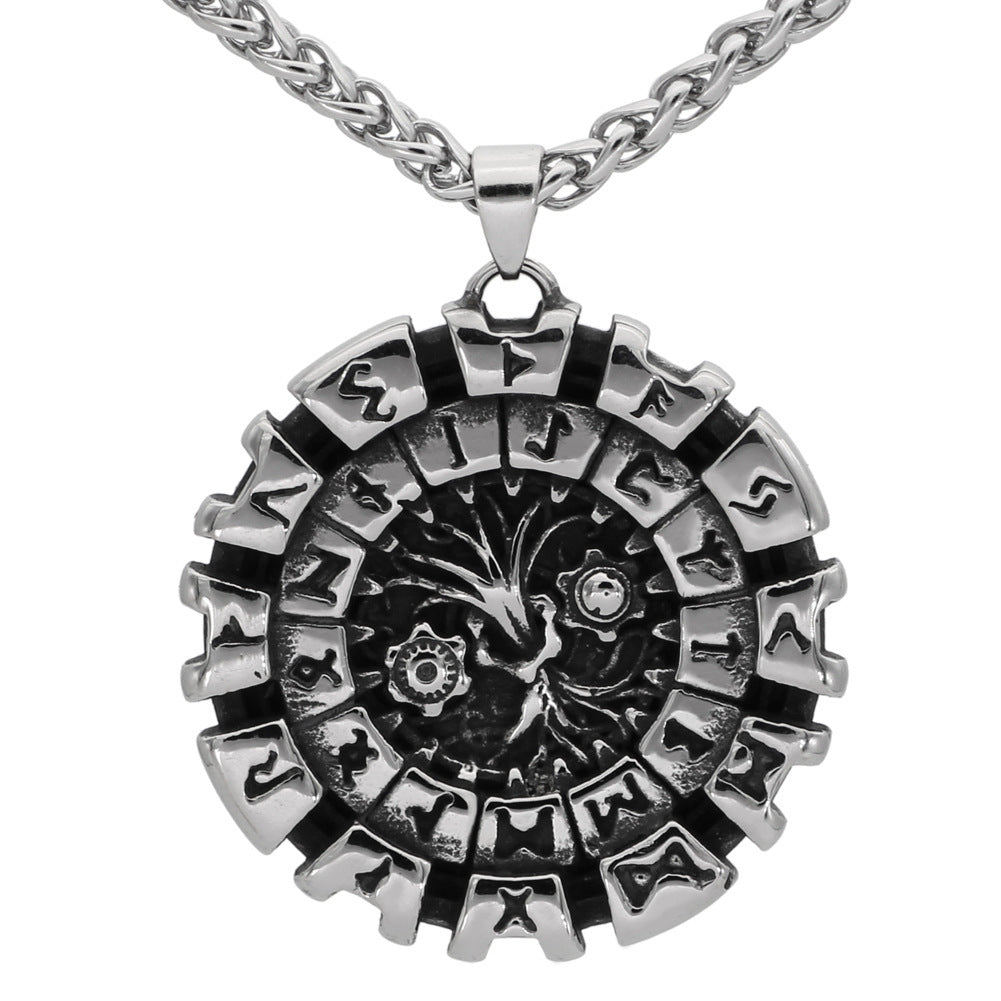 Rune Life Tree Titanium Steel Pendant Necklace