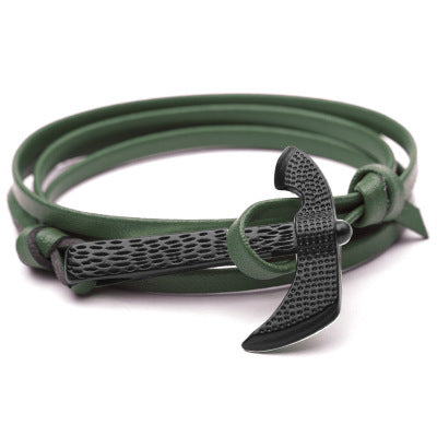 Axe Leather Wrap Bracelet