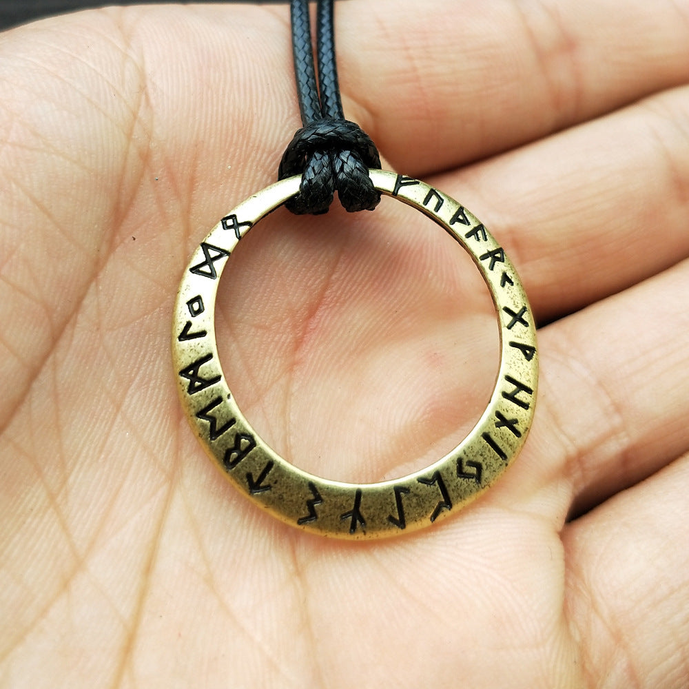 Unleash the Power of the Elder Futhark with this Mystical Runic Necklace!