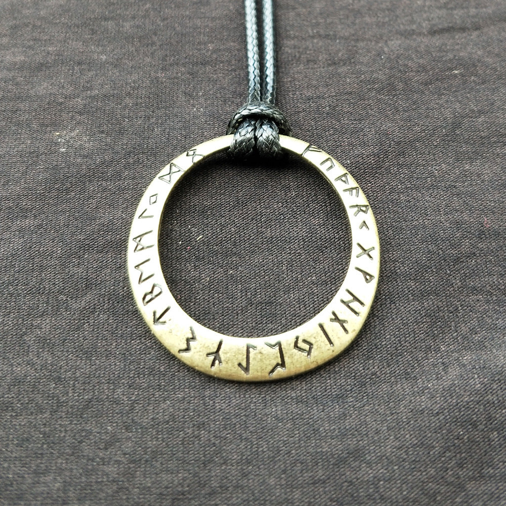 Unleash the Power of the Elder Futhark with this Mystical Runic Necklace!