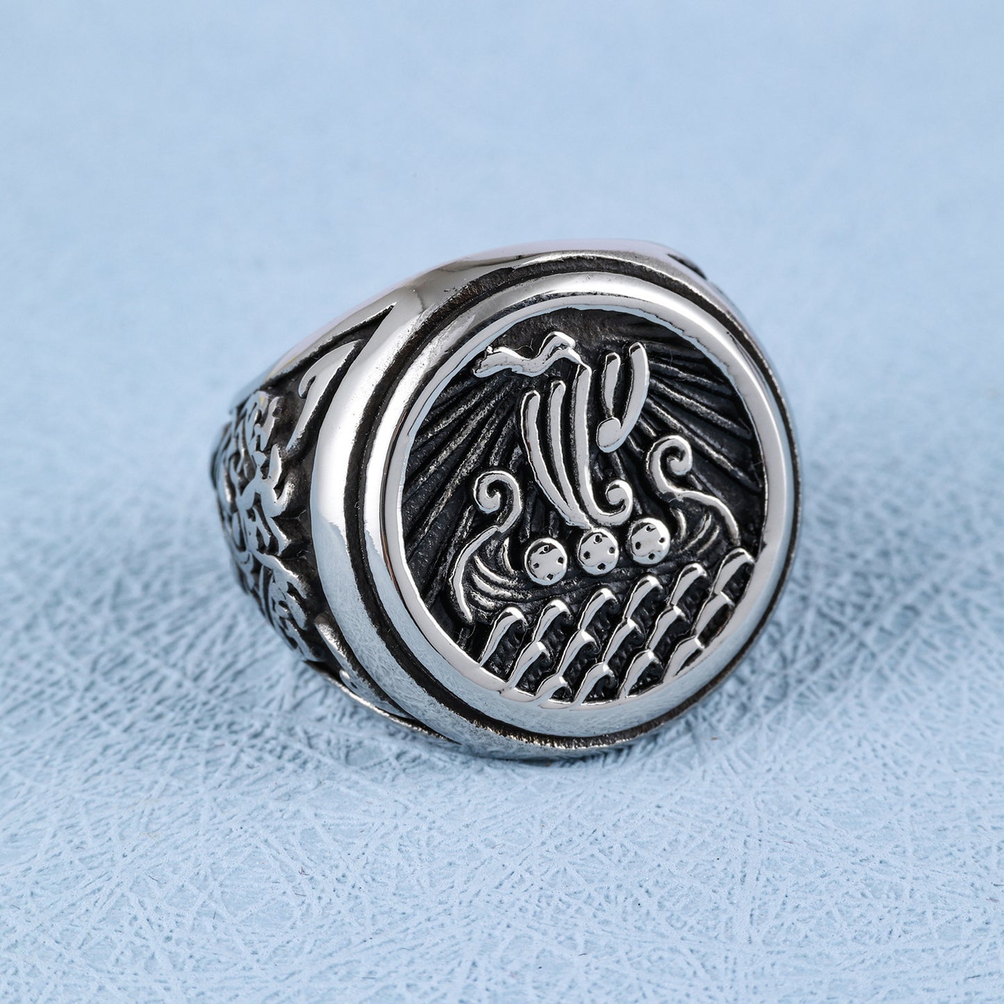 Viking Nautical Seal Shaped Totem Ring