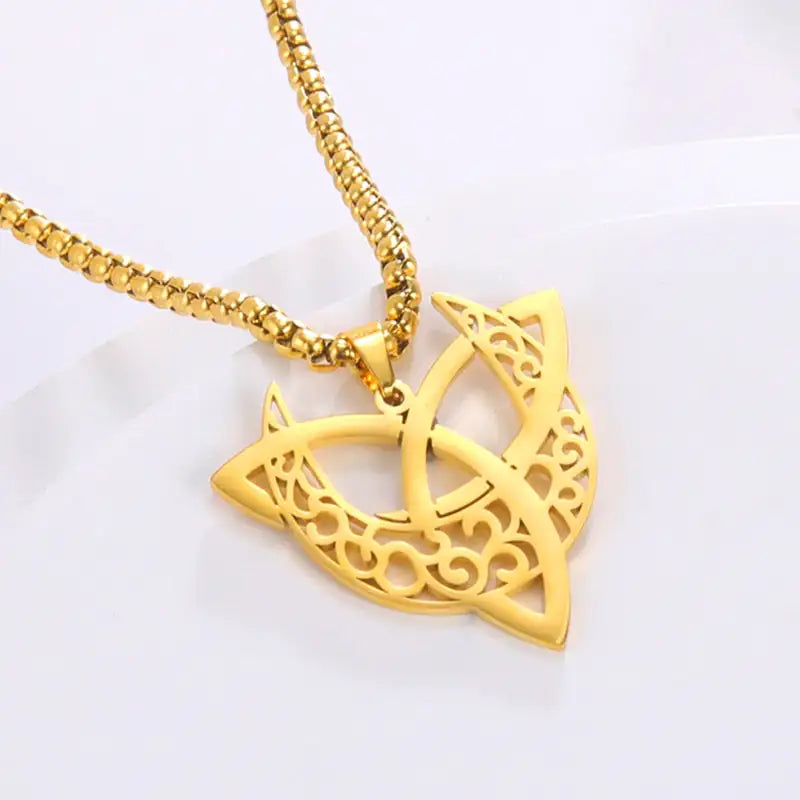 Viking Witch Celtic Knot Pendant Necklace Stainless Steel