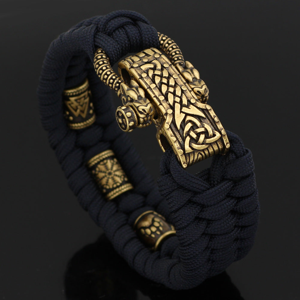 Stainless Steel Viking Dragon Combination On Bracelet