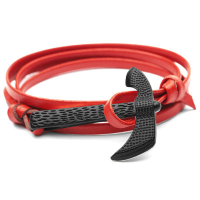 Axe Leather Wrap Bracelet