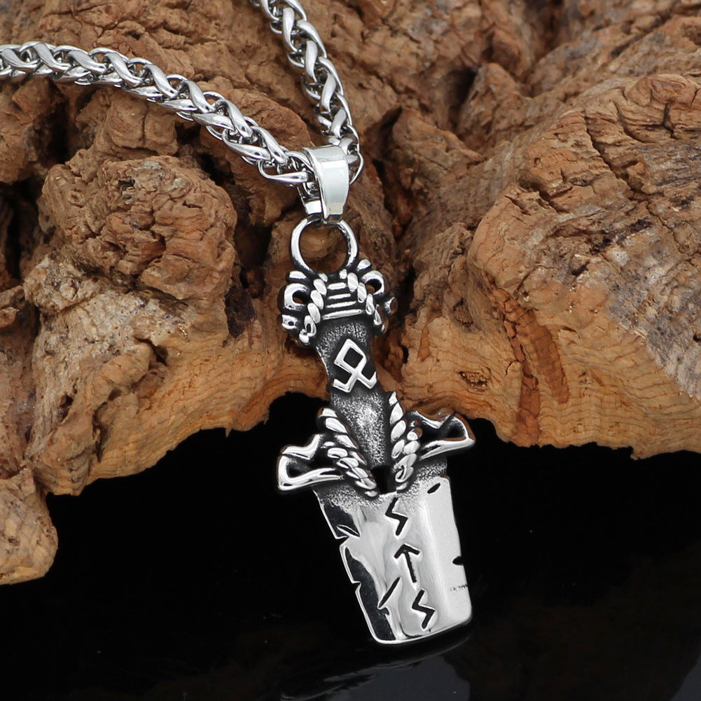 Nordic Viking Broken Sword Necklace