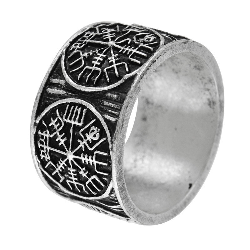 Invoke the Power of Ancient Symbols with Our Helm of Awe Viking Ring!