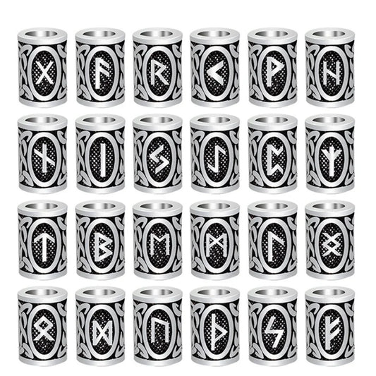 24pcs/lot Viking Dreadlock Beads 3D Charms Pendant for Hair Bead Bread Ring Clip Tubes Jewelry Finding Hair Styling Tool Braider