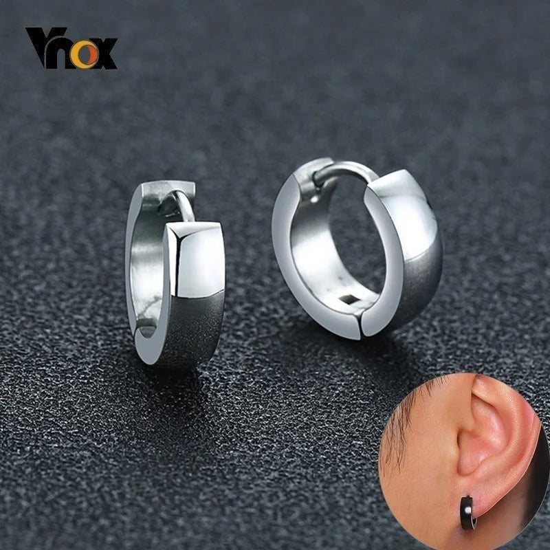 Unleash Your Inner Valkyrie with Our Elegant Stainless Steel Round Earrings!