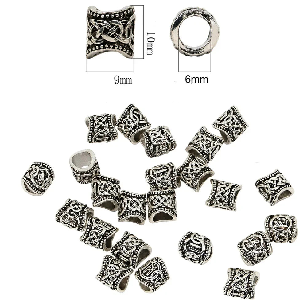 24 teile/los Viking Dreadlock Perlen 3D Charms Anhänger für Haar Perle Brot Ring Clip Rohre Schmuck Finden Haar Styling Werkzeug Flechter