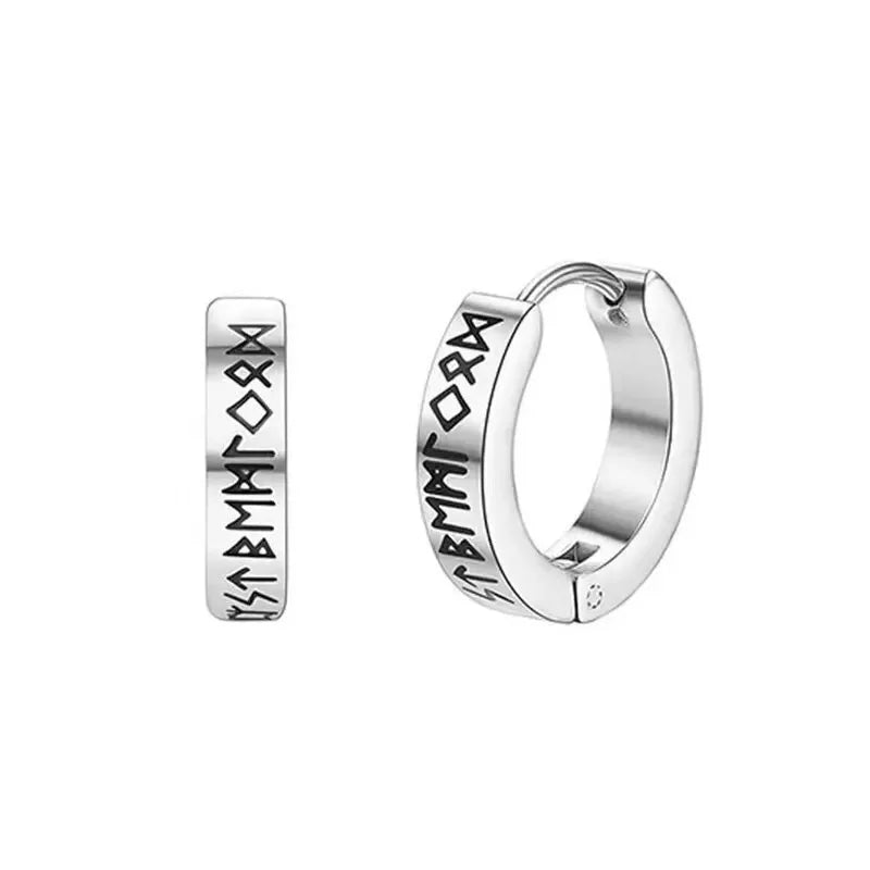 Embrace Elegance: Elder Futhark Engraved Stainless Steel Earrings