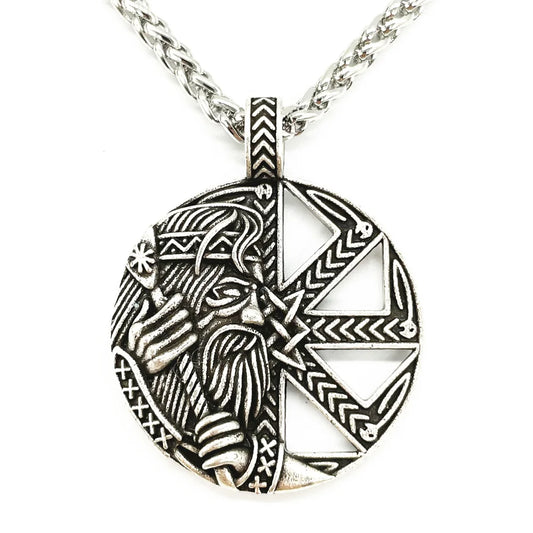 Odin Portrait Necklace – Stainless Steel Warrior Pendant Celebrating Norse Heritage