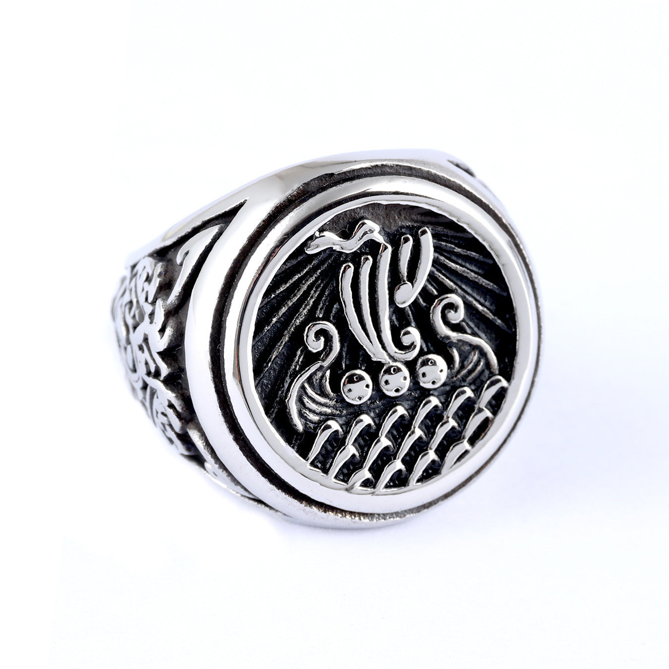 Viking Nautical Seal Shaped Totem Ring