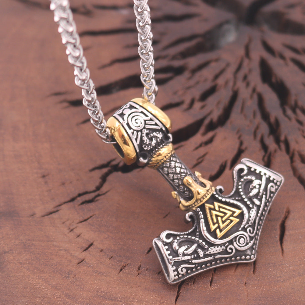 Viking Mjolnir Hammer Pendant - Norse Mythology Jewelry