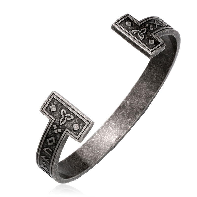 Vintage Rune Etched Titanium Bracelet