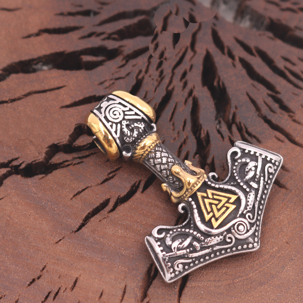 Viking Mjolnir Hammer Pendant - Norse Mythology Jewelry